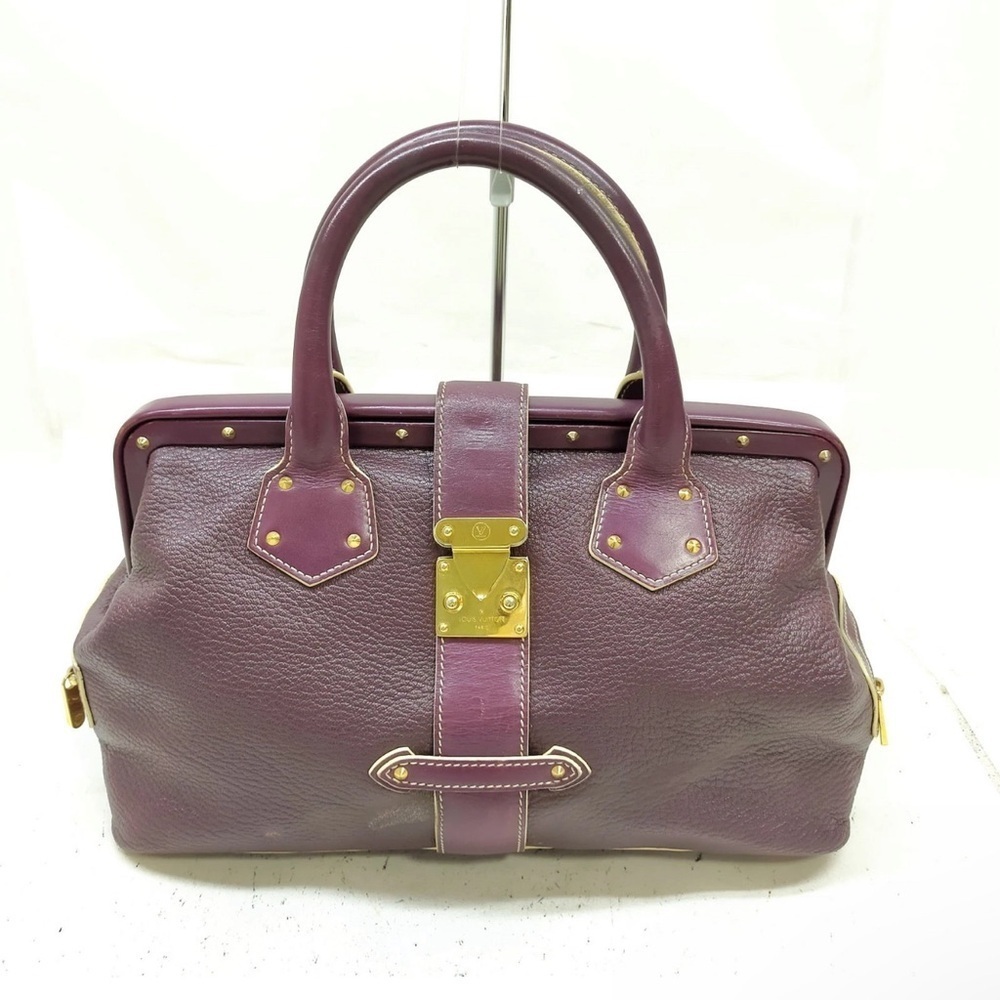 Louis Vuitton Purple And Gold Tote With Structured Design